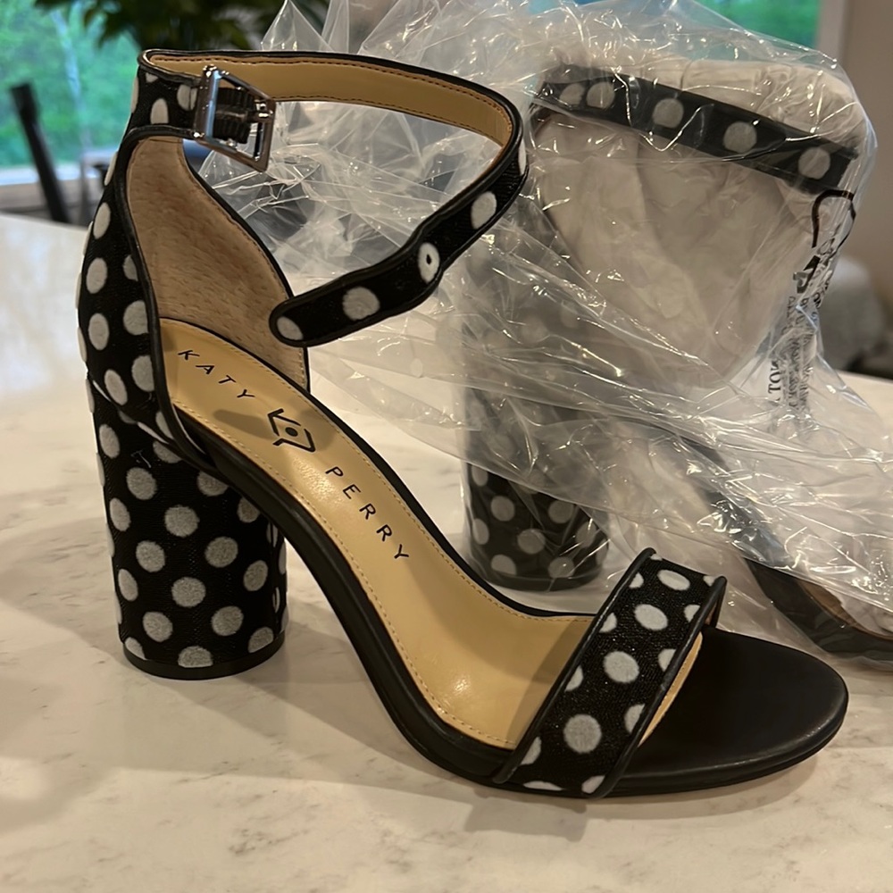 Katie Perry The Clara-Polka Dot Mesh (Black/White) 6.5